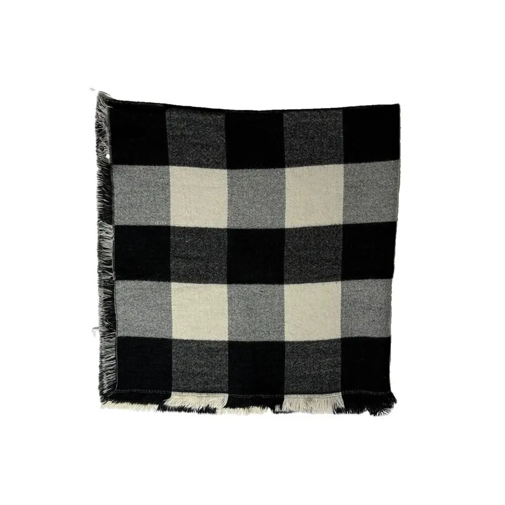 West Loop Black & Cream Throw Blanket Buffalo Check Plaid Pattern Accent Quilt